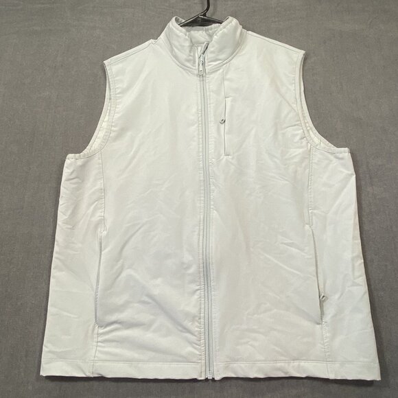 32 Degrees Heat Mens Light Gray Sleeveless Zip-Up Vest Large Polyester/Spandex - Picture 1 of 11